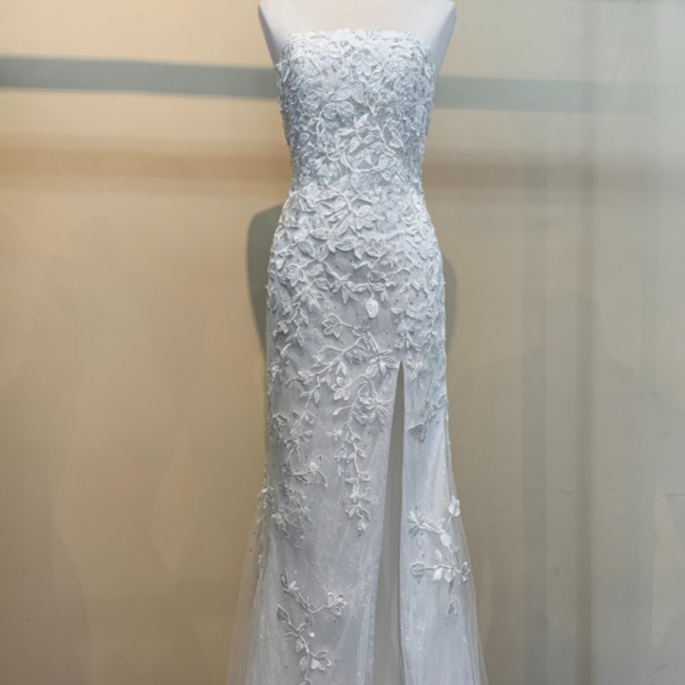 Wedding Bridal Sleeveless Party Formal Prom Long Maxi Lace up Back Dress ас7014 - Picture 9 of 9